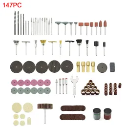 Newacalox 147pcs/lot aşındırıcı aksesuarlar döner alet bit seti Dremel 1/8 "Tırılgan Makine için Shank öğütme oyma parlatma