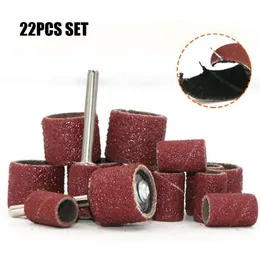 22Pcs Sanding Ring With Rod Grinding Head Abrasive Rotary Tool Kit Sanding Drum Grinding Head Sandpaper Grinding Polishing