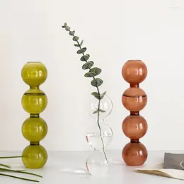 Вазы в скандинавском стиле Ins, стеклянная ваза с пузырьками для гостиной, флориста, проживания в семье, креативная гидропонная цветочная композиция, орнамент современного искусства