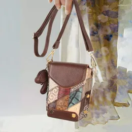 Akşam çantaları ayakkabıcı efsane cowhide crossbody çanta kadınlar için retro mini omuz tasarımcısı telefon cep markası cüzdanlar bayan bolso mujer