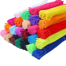 100pcs Chenille Stem Pipe Chenille Sticks Plush Strips Kids Toys for Kindergarten Wedding Party Decor Handmade Craft Supplies