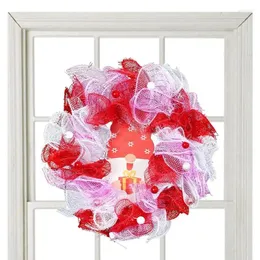 Dekoracyjne kwiaty Wewnętrzne Walentynki do drzwi frontowych Happy Day Silk Flower Wreaths Hangings Sztuczne impreza