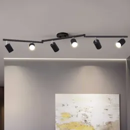 Luz de teto LED nórdico Multihead Rotatable Black White Spotlight para quarto da sala de estar da sala de jantar Iluminação de cafeteria