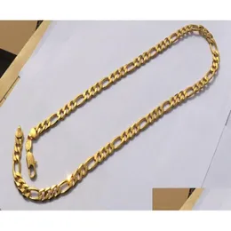 Chains Solid Stamep 585 Ed 24 K Yellow Fine Gold Filled Europe Figaro Chain Link Necklace Lengths 8Mm Italian 60Cm5408186 Drop Deliver Dhdbq