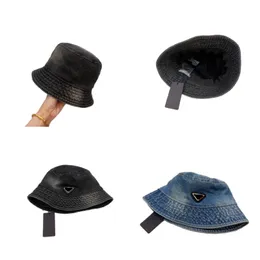 Luxury designer hats for womens iconic triangle wide brim denim bucket hat mans fishing casquette luxe cappello cap unisex popular fa0121 H4