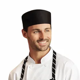 ホテルの男シェフの帽子日本風の黒いキッチンキャップ寿司レストランウェイター通気性ワークハットケータリング女性クックキャップl4yz＃