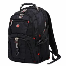 Zaino da uomo svizzero Borse da viaggio per computer portatile da 17,3 pollici Borsa unisex di grande capacità impermeabile Busin mochila E58i #