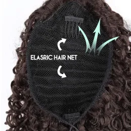 Tinashe Beauty Treating String Kinky Curly Ponytail com clipes Human Hair Remy Indian Hair Extensions Pony Tail para afro -americano