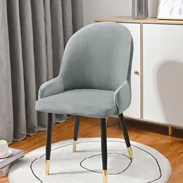 Cadeira cobre capa traseira alta curvada jantar slipcovers veludo irregular estiramento elástico funda silla assento