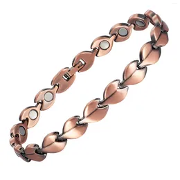 Anklets Wollet Pure Copper Anklet för kvinnor Magnetiska fotmband med magneter 99,9% Solid 9,44 tum Valentine's Day Gift