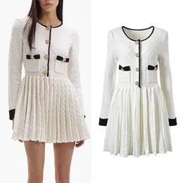 326 2024 Milan Runway Kleid Frühling Sommer Langarm Marke Gleichen Stil Damen Kleid Mode Hohe Qualität YL