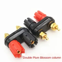 Gold plated double plum terminals double row terminals red and black integrated wiring audio column