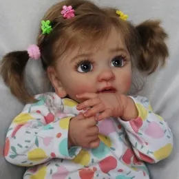 40CM Cute Reborn Baby Girl Doll Layla Lifelike 3D Painting with Veins Multiple Layers Gifts for Adults Reborn Doll