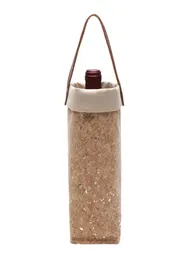 Depolama Çantaları Şişe Cork Şarap Taşıyıcı Yalıtılmış Deri Tutma Hediye Paketleme Tote Soğutucu Çanta