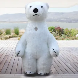 2024 simpatico costume gonfiabile per orso polare gigantesco per orso polare di costume da peloso in costume da festa cosplay bambola peluche costume da mascotte