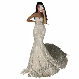 viktoria Exquisite Strapl Wedding Gowns for Women Sleevel Appliques Trumpet Tulle Sleevel Royal Train Custom Made 71Fa#