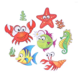 Bath Mats Bathroom Anti-slip Stickers Waterproof PU Rubber Shrimp Crab Patterns Cartoon Household Room Bathtub Tape Sand A30