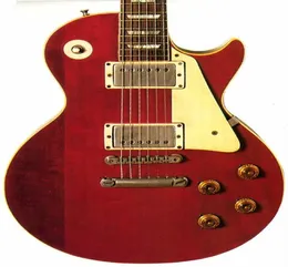 Sklep niestandardowy Lucy Signature Red Crimson Vintage Electric Gitara Gold Grover Tunery Block MOP Tfaleboard InLay Gold Hardware White 8058486