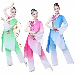 mulheres e menina Yangge dança clássica s elegante ternos sg adulto fã chinês dança natial dança desempenho roupas X5Mt #