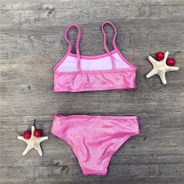 Kinder 2 Stück Badebekleidung Mädchen Pailletten heiße Goldbadesets Kinder Schwimmanzug Kinder Bikinis Baby Set neue Biquini Infantil