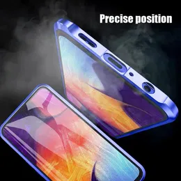 Metal Magnetic Case For Samsung Galaxy A51 A71 A53 A52 A32 A22 A54 Double Sided Glass Funda S20 FE S21 S22 S23 Ultra Plus Cover