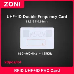 RFID UHF+ID Doppelfrequenz-Tag 18000-6C 860-960 MHz+125 kHz T5577 PVC-Karten-Elektronik-Etikett H3 Alien Langstrecken 20pcs