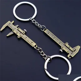 Chaveiros Lanyards Cute Mini Caliper Ferramentas Chaveiro Liga de Zinco Vernier Chaveiros S Medição Acessórios Rers L230314 Drop Dhiv1