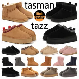 Tasman Slippers Ugh Boots Designer Tazz UG Chestnut Shoes Ultra Platform Women Suede Snow Winter Warm Wool Bootes Furry Sheepskin Ankel Australia Boot A3AZ#