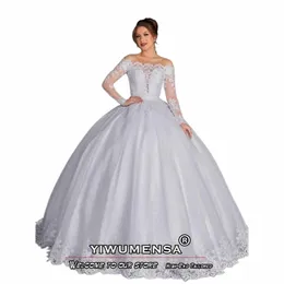 moderno A Line Wedding Dr Plus Size scintillanti applicazioni di perline Abiti da sposa su misura donne festa formale Robe De Mairee 2024 R77v #