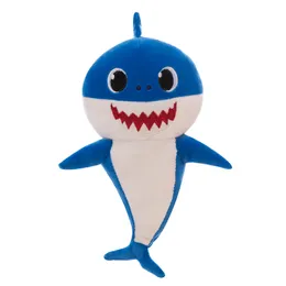 Factory wholesale 32cm 3-color sharks baby plush toy animation film and television surrounding shark doll children's gift