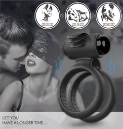 Badtillbehör Set Malevibrating Cock Ring Par Sharing Vibration Playting Battery Model1427915