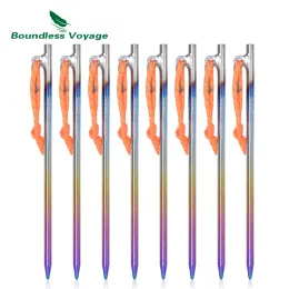 Tools Boundless Voyage 20 24 30 35 40 CM Heavy Duty Titanium Alloy Camping Tent Stakes Peg for Outdoor Trip Hiking Gardening Ti1564C