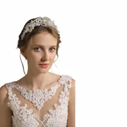 Casamento Nupcial Handmade Hairband Veet Pérolas Frs Liga Incrustada Cristal Beads Headbands Dama de Honra Mulheres Pageant Accories d3eD #