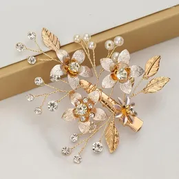 Hair Clips Trendy Fashion Flower Hairband Veil Pearl Rhinestone Hairpins For Women Prom Bridal Wedding Accessories Jewelry Band