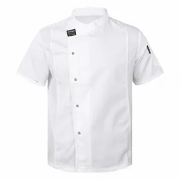 Chef UnisEx Work Uniform Homens Womens Breathable Chef Cook Jacket Hotel Hotel Restaurant Canteen Cafe Cafe Costume L9C1#