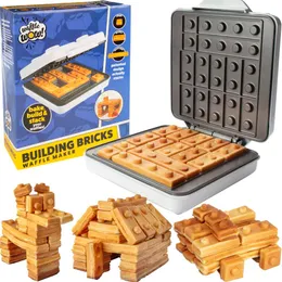 Brick Electric Waffle Maker Cooking Fun, kan bygga pannkakor i några minuters byggnadshus, bilar, etc. Stapelbara våfflor - Bittstorlek lätt att greppa, non stick