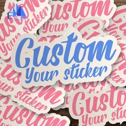 الهدايا التفاف 100pcs Die-Cut Custom Logo Sticker العلامة التجارية العلامة الزفاف Iabble أعياد الميلاد ملصقات المعمودية تصميم خاص بك تخصيصك الخاص