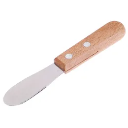 Sandwich Spreader Butter Cheese Slicer Knife Rostfritt stål Spatula Köksverktyg med trähandtag