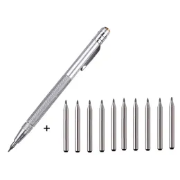 11Pcs Tungsten Carbide Tip Scribe Pen For Glass Ceramic Metalworking Woodworking Hand Tools For Engraving Metal Sheet