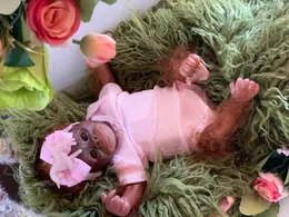 NPK 45CM Reborn Monkey Baby Orangutans Lifelike Soft Touch Cuddly Soft Body Doll Collectible Art Gifts for Adults