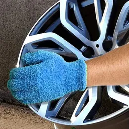 1pc araba yıkama mikrofiber temizleme eldivenleri toz çıkarma mercan polar eldivenleri düz renk beş parmak evi su emici eldiven