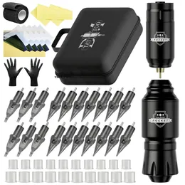 DM Wireless Tattoo Kit Complete Mini Rocket Machine Battery Case Edele Power Power Pen Rotary Pen Makeup 240322