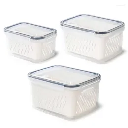 Storage Bottles Fresh-keeping Box Double-layer Drain Basket Pastic Kitchen Fruit For Cas