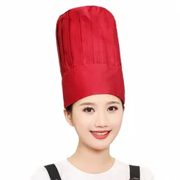 مطعم مطعم Cook Hat Cooking Pastry Chef High Cap Hotel Supplies Supplies Bakery Women Wille Tailable Work Hats Hats Y5JS#