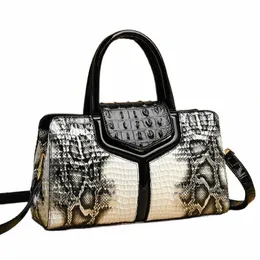 Borsa in pelle di alta qualità da donna di lusso 2023 nuova pelle bovina di coccodrillo borsa da donna di grande capacità con tracolla Bost Pillow Bag z64U #