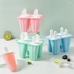 Baking Moulds Food Silicone Ice Cream Molds 4/6/10/12 Cell Cubes Mold Popsicle Maker Homemade Freezer Lolly Mould With Free Sticks
