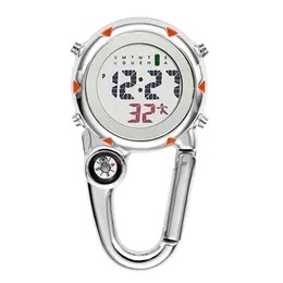 Digital Carabiner Clip Sport Hook Clock Hospital Gift Electronic Luminous Multi-function FOB Nurse Watch Outdoor Sport Watch LJ201208d