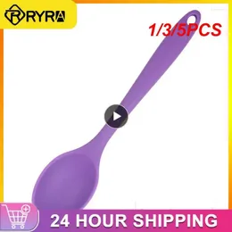 Spoons 1/3/5PCS Colorful Silicone Spoon Heat Resistant Non-stick Rice Kitchenware Tableware Learning Cooking Kitchen Tool