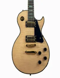 Vänsterhandad elektrisk gitarr mahogny bodyneck ebenholts fretboard abalone inlays guld hårdvara5724762