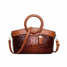 Bolsa de crocodilo feminina Europa e América fi bolsa de couro casual mãe bolsa de ombro único bolsa crossbody J8SJ #